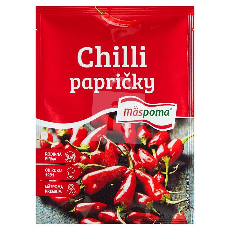 Korenie chilli papričky celé 7g Mäspoma