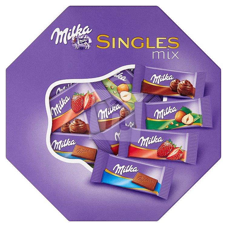 Dezert Singles mix čokoládových praliniek z mliečnej čokolády z alpského mlieka 138g Milka