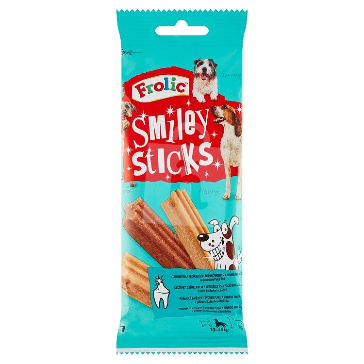 Doplnkové krmivo pre psov starších ako 4 mesiacov Frolic Smiley Sticks s príchuťou kuracieho a hovädzieho mäsa 7ks 175g Frolic