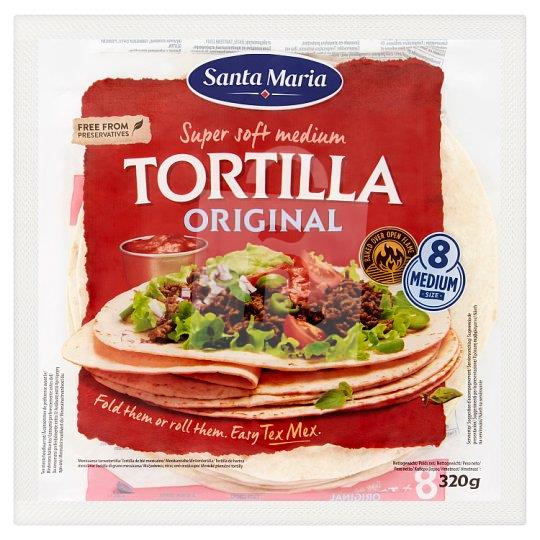 Placky pšeničné Tortilla wraps Original soft medium 8ks / 320g Santa Maria