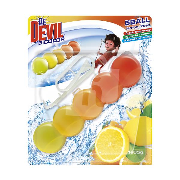 Tuhý WC blok BiColor lemon fresh 5ball 35g Dr. Devil