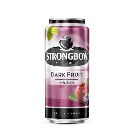 Nápoj Cider kvasený jablkový sýtený dark fruit 4,5% 440ml plech Strongbow