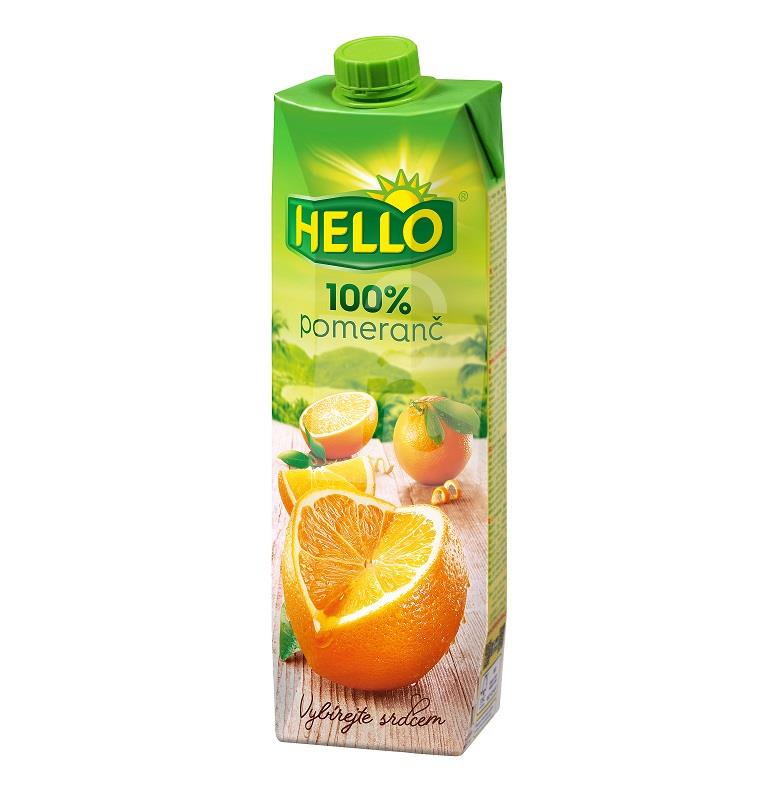 Džús 100% pomaranč 1l Hello