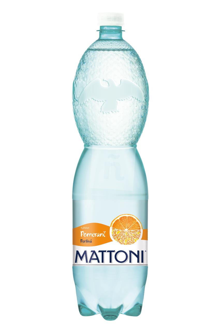 Prírodná minerálna voda ochutená perlivá pomaranč 1,5l Mattoni