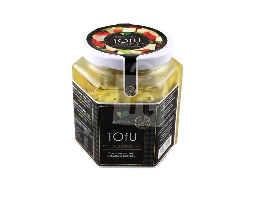 Tofu exclusive natural v oleji s olivami a paprikou 320g Soy ´n´ Health