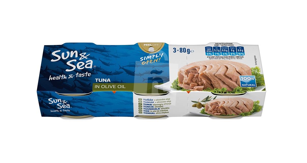 Tuniak v olivovom oleji 3 x 80g/ 240g Sun & Sea