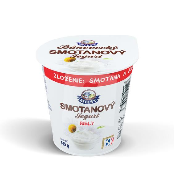 Jogurt smotanový Bánovecký bezéčkový biely 145g MILSY