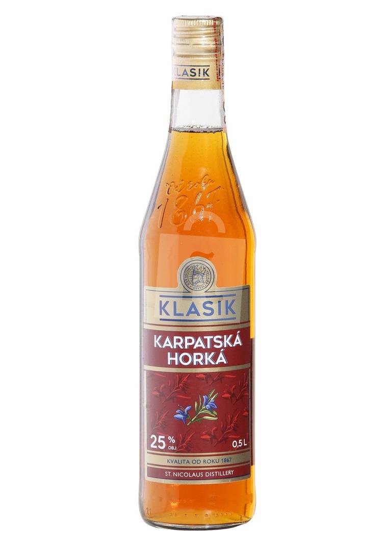 Bylinný likér Klasik Karpatská horká 25% 0,5l St. Nicolaus