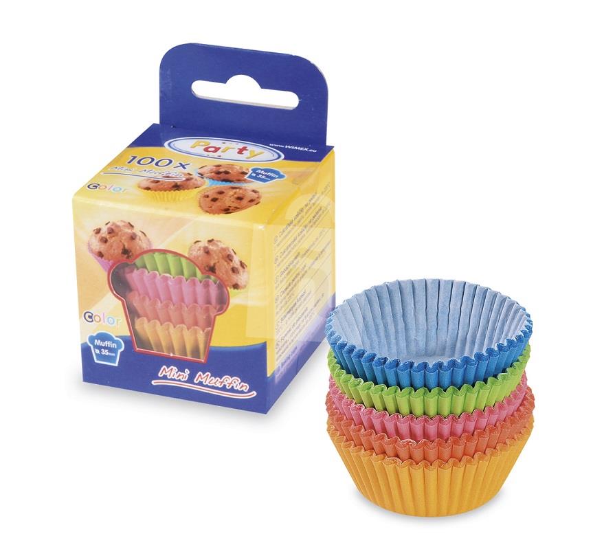 Košíčky cukrárenské farebný mix mini muffin 35x21mm 100ks Party