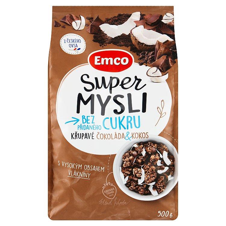 Müsli Super Mysli bez cukru chrumkavé čokoláda a kokos 500g Emco