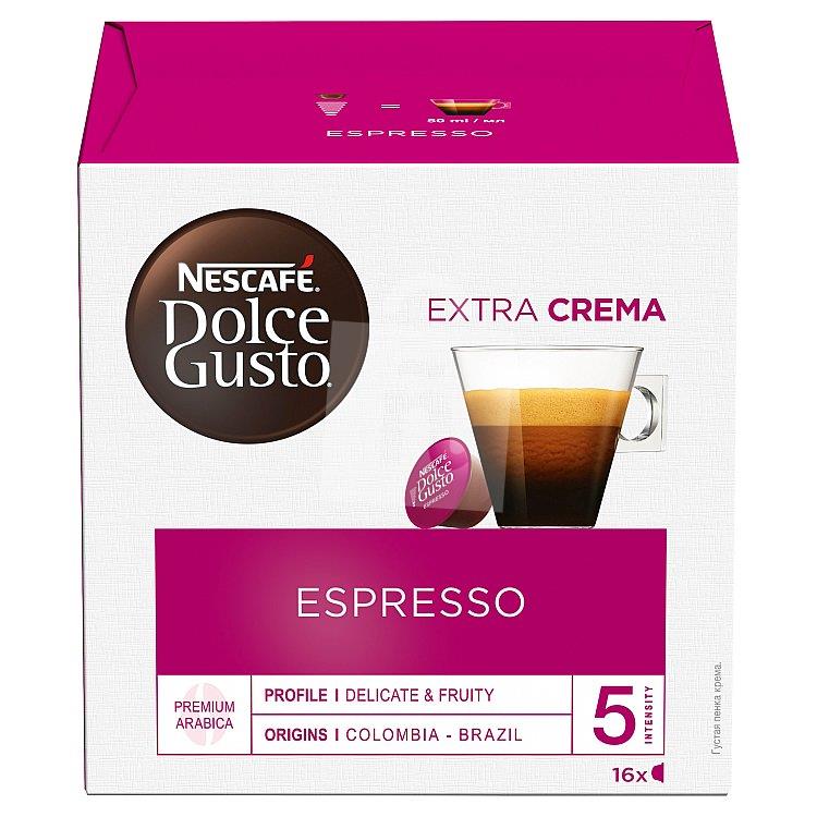 Kávové kapsule espresso extra crema 16x5,5g / 88g Nescafé Dolce Gusto