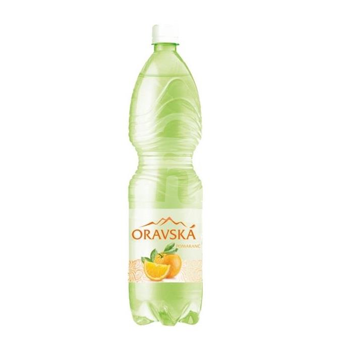Pramenitá voda číra pomaranč 1,5l Oravská
