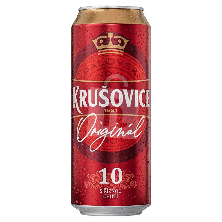 Pivo Kráľovský originál 10 svetlé výčapné 10° 4,2% 500ml plech Krušovice