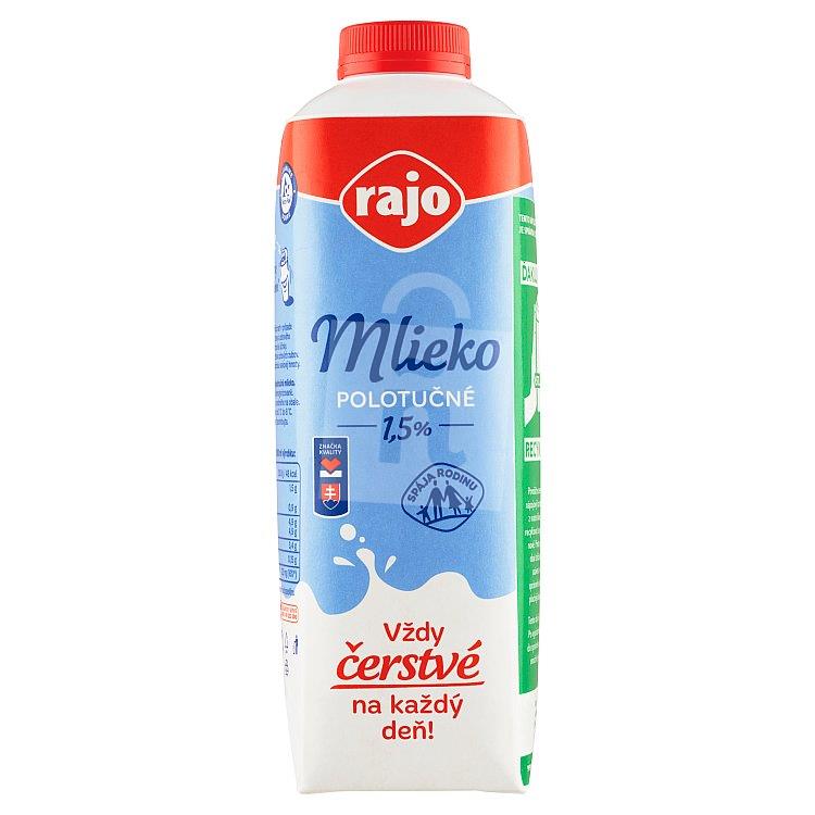 Mlieko čerstvé polotučné 1,5% 1l Rajo