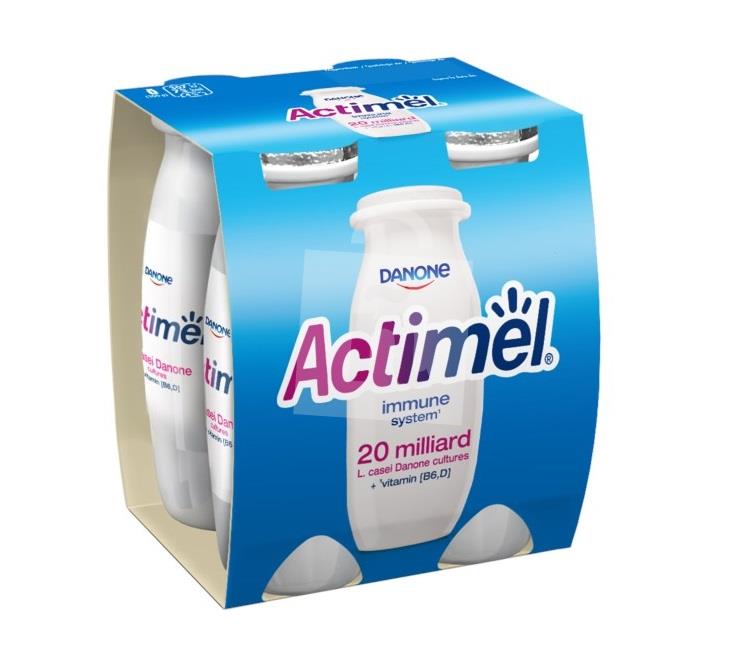 Jogurtové mlieko Actimel s vitamínmi B6 a D - biele sladené 4x100g / 400g Danone
