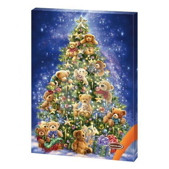 Adventný kalendár strom s medvedíkmi 50g Chocoland