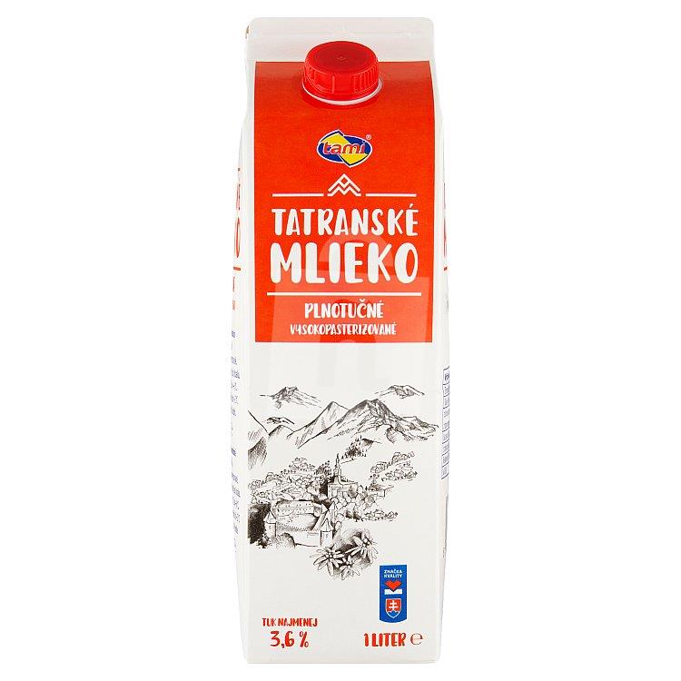Mlieko Tatranské horské čerstvé plnotučné 3,6 % 1l Tami