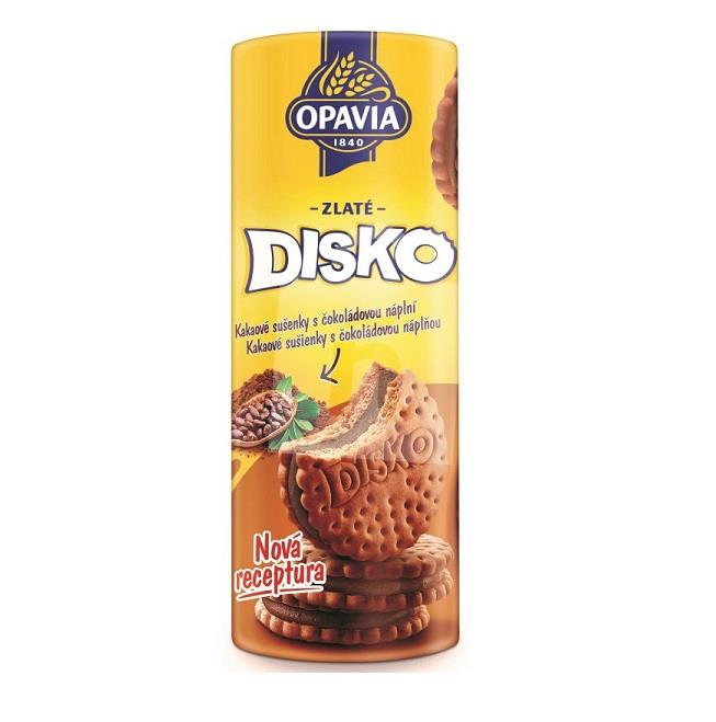 Sušienky Zlaté Disko kakaové s čokoládovou náplňou 169g Opavia