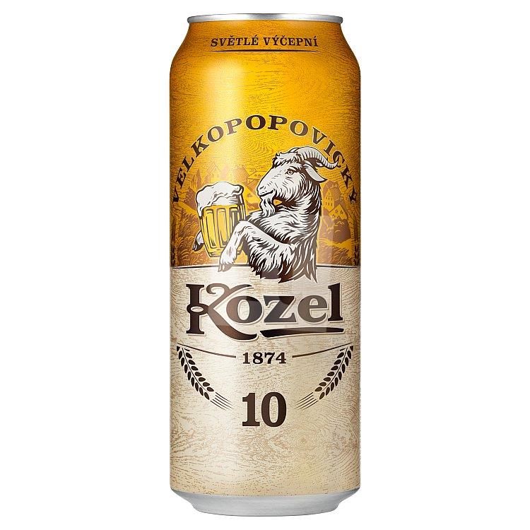 Pivo svetlé výčapné 10° 4 % 500ml plech Velkopopovický Kozel