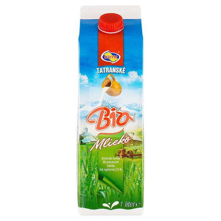 Mlieko Tatranské horské bio plnotučné čerstvé 3,6 % 1l Tami