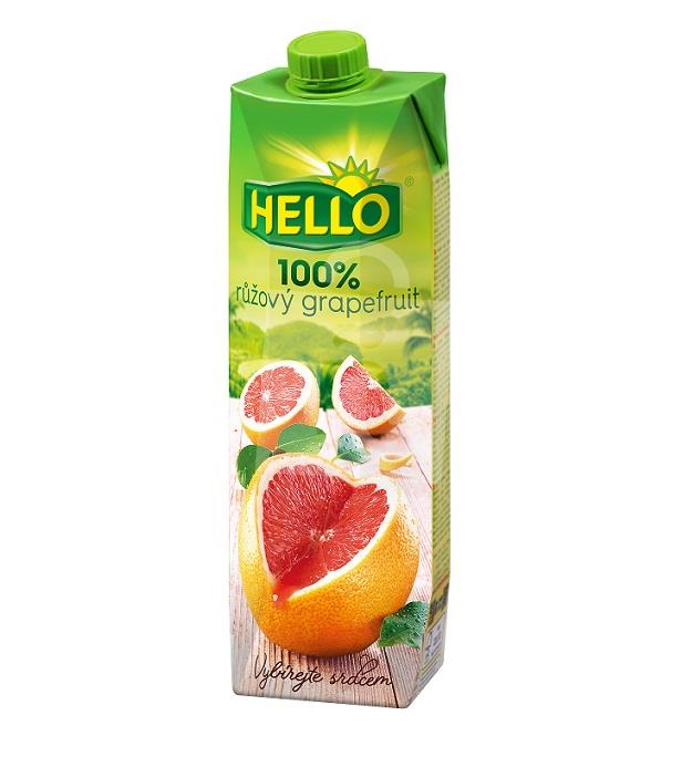 Džús 100% ružový grapefruit  1l Hello