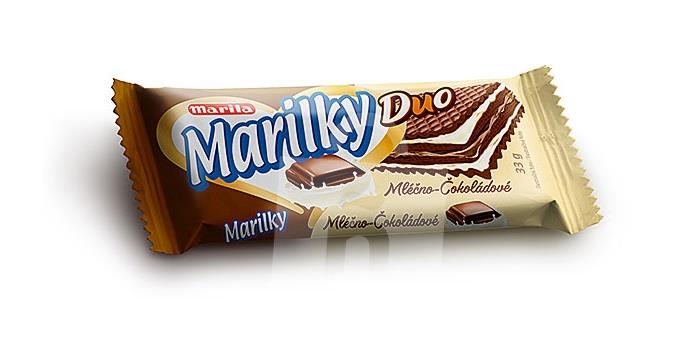 Oblátka kakaová Marilky Duo mliečno-čokoládová 33g Marila