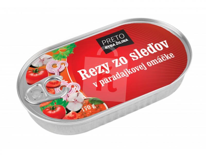 Rezy zo sleďov v paradajkovej omáčke 170g Preto Ryba Žilina