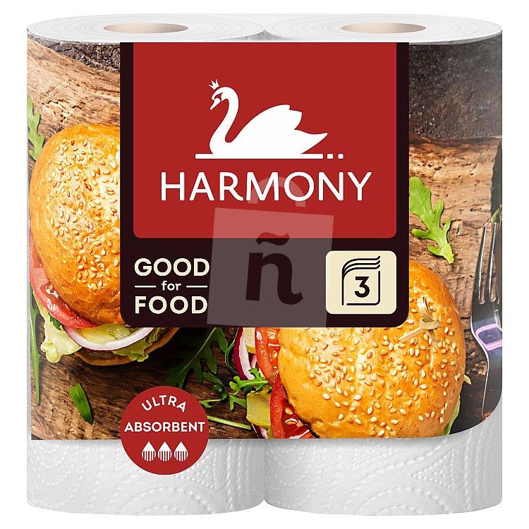 Kuchynské utierky Good for Food ultra absorbent 2x16,5 m 3-vrstvové 2ks Harmony