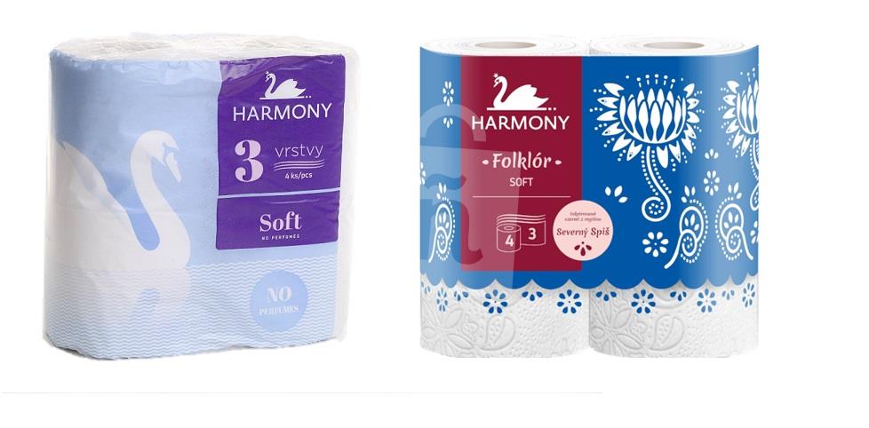 Toaletný papier Soft no parfumes / Folklór Severný Spiš 3-vrstvový 4ks Harmony
