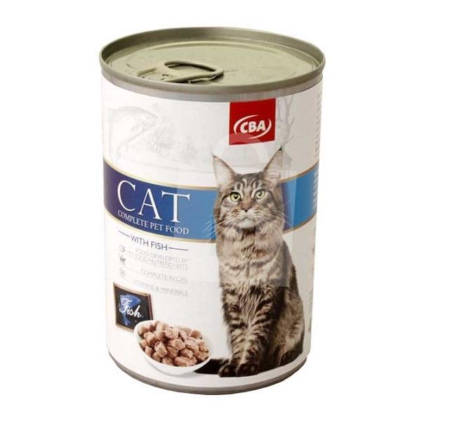 Konzerva kompletné krmivo pre mačky s rybou 415g CBA 