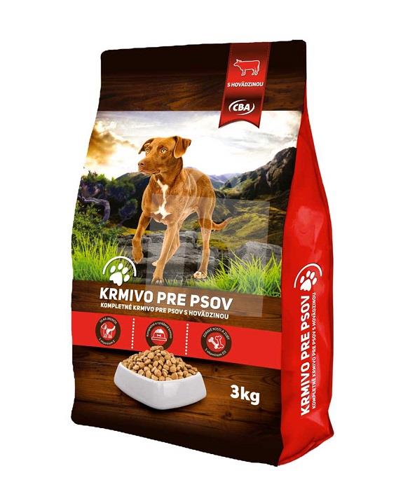 Granule kompletné krmivo pre psov s hovädzinou 3kg CBA 