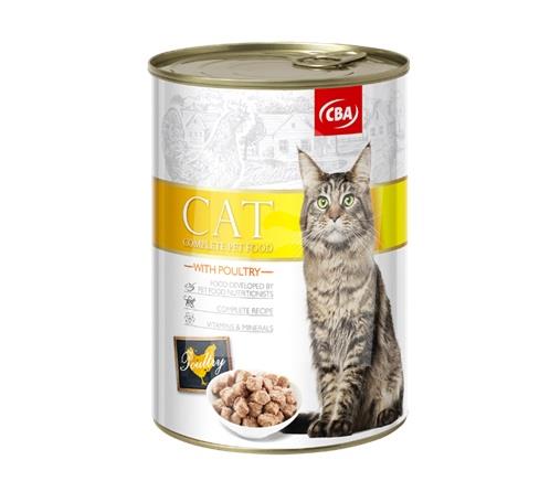Konzerva kompletné krmivo pre mačky s hydinou 415g CBA 