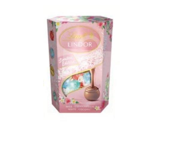 Dezert Lindor Pink čokoládové bonbóny milk stracciatella with coconut limitovaná edícia 200g Lindt