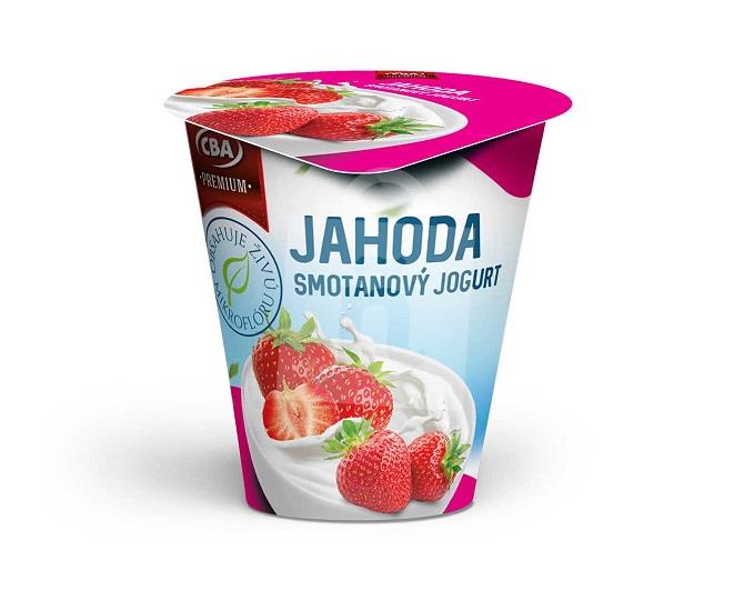 Jogurt smotanový jahoda 145g CBA Premium