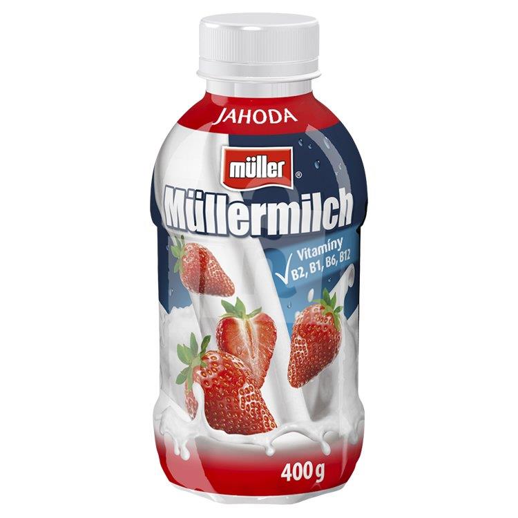 Mliečny nápoj Müllermilch jahoda 376ml / 400g Müller