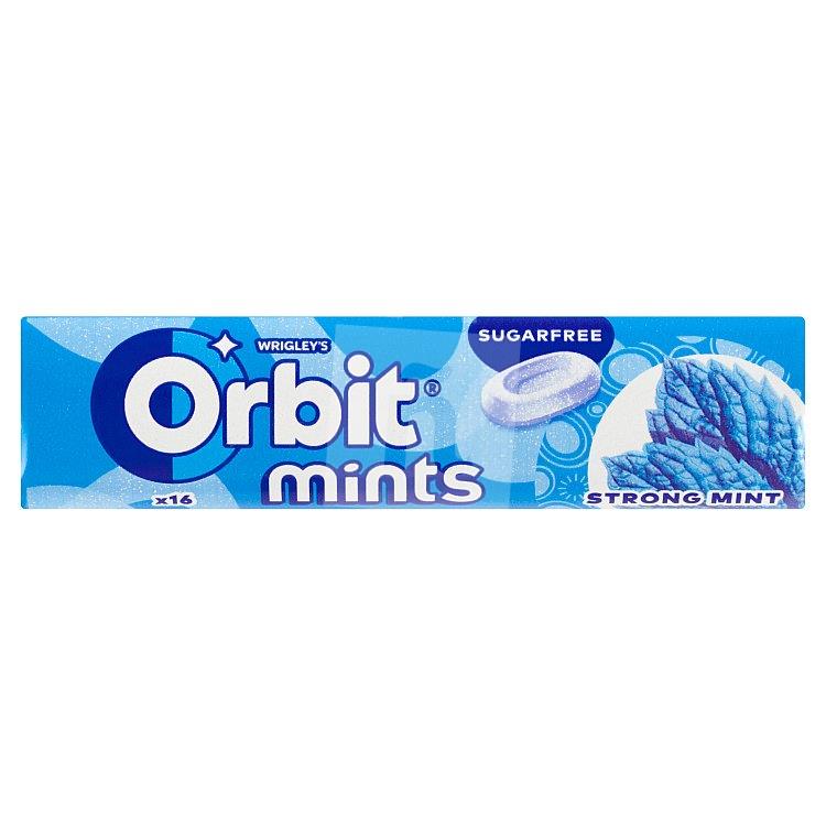Cukríky Orbit Mints strong mint bez cukru 16ks / 28g Wrigley's