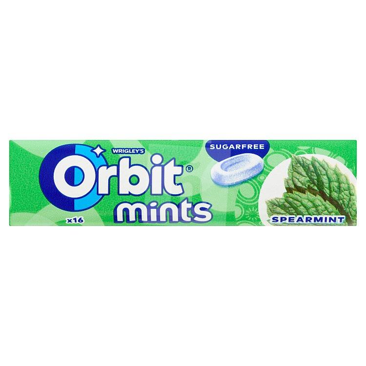 Cukríky Orbit Mints spearmint bez cukru 16ks / 28g Wrigley's