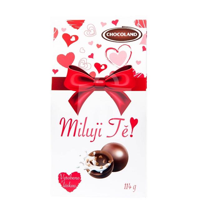 Dezert Milujem Ťa pralinky z mliečnej čokolády 114g Chocoland