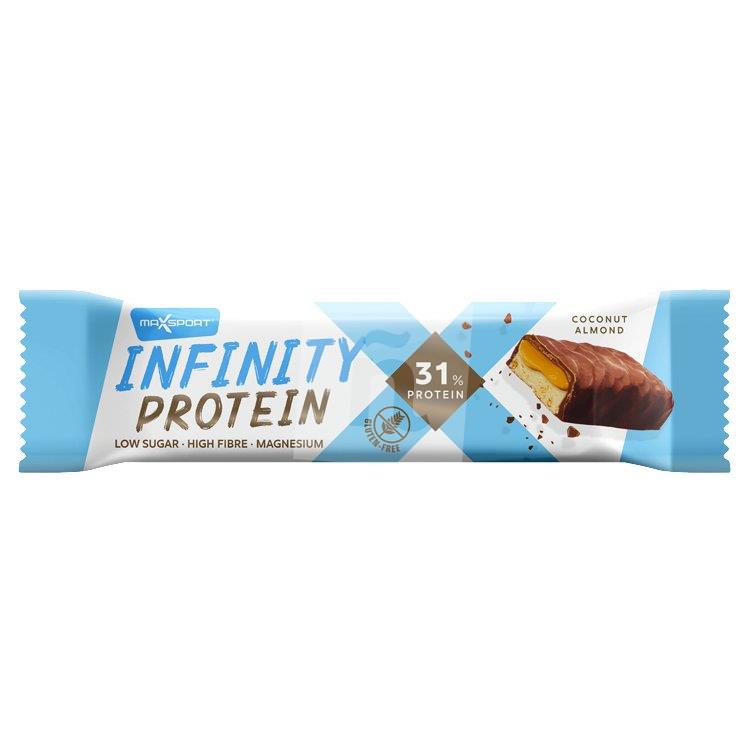 Tyčinka Infinity protein kokos a mandle v čokoláde 55g MaxSport