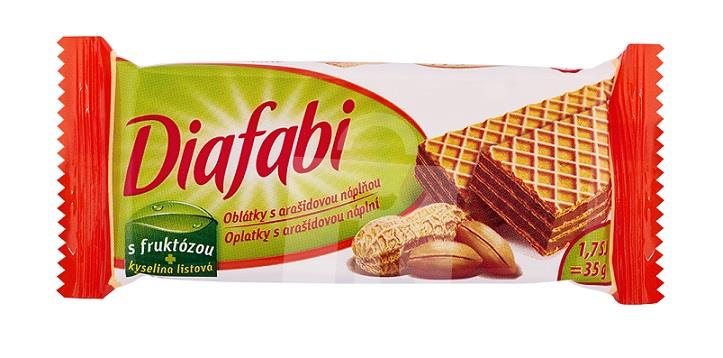Oblátka Diafabi s arašidovou krémovou náplňou s fruktózou 35g Pečivárne Liptovský Hrádok