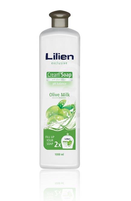Tekuté mydlo krémové Exclusive olive milk náhradná náplň 1l Lilien