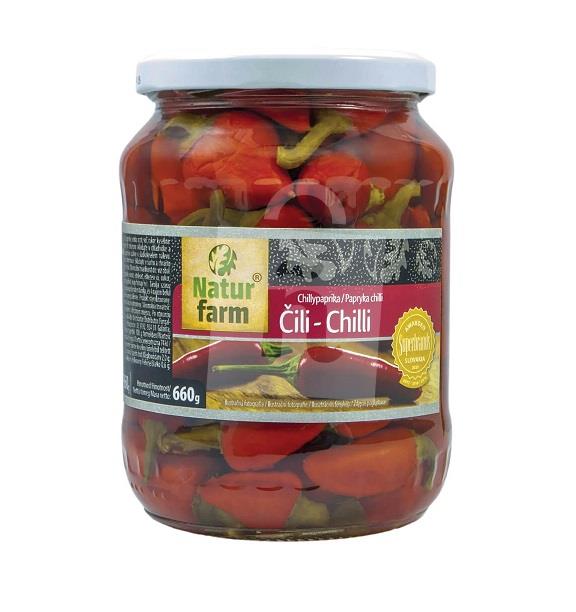 Papričky chilli - pálivé v sladkokyslom náleve PP 360g / 660g Natur Farm