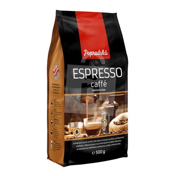 Káva pražená zrnková ESPRESSO caffé 500g Popradská