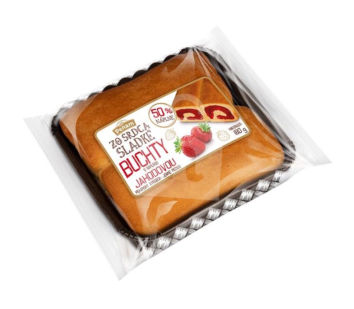 Buchty Zo srdca s jahodovou náplňou 2ks 90g / 180g Penam