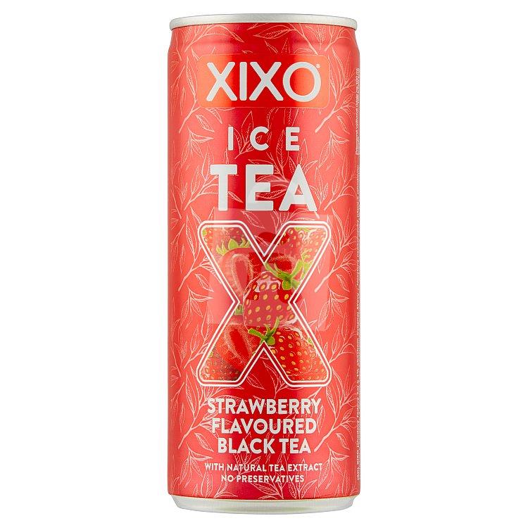 Ľadový čaj čierny strawberry 250ml plech XIXO