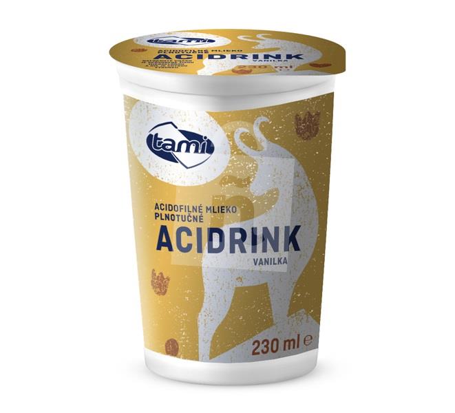 Mlieko acidofilné plnotučné Acidrink vanilka 3,6% 230ml Tami