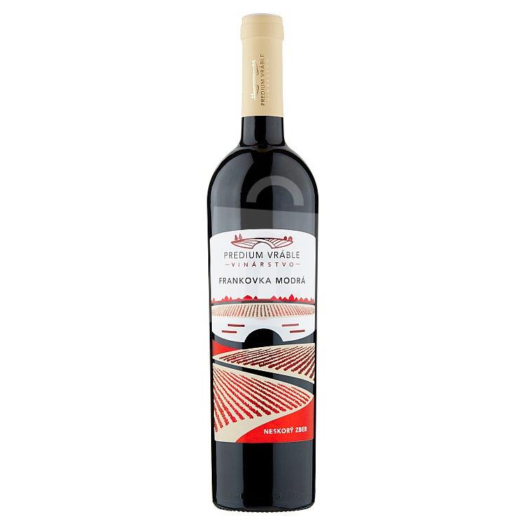 Frankovka modrá akostné víno odrodové neskorý zber červené polosuché 0,75l Predium Vráble - vinárstvo vinohradníctvo