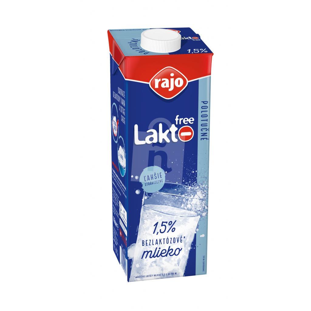 Mlieko Lakto free bezlaktózové slim polotučné 1,5% 1l Rajo