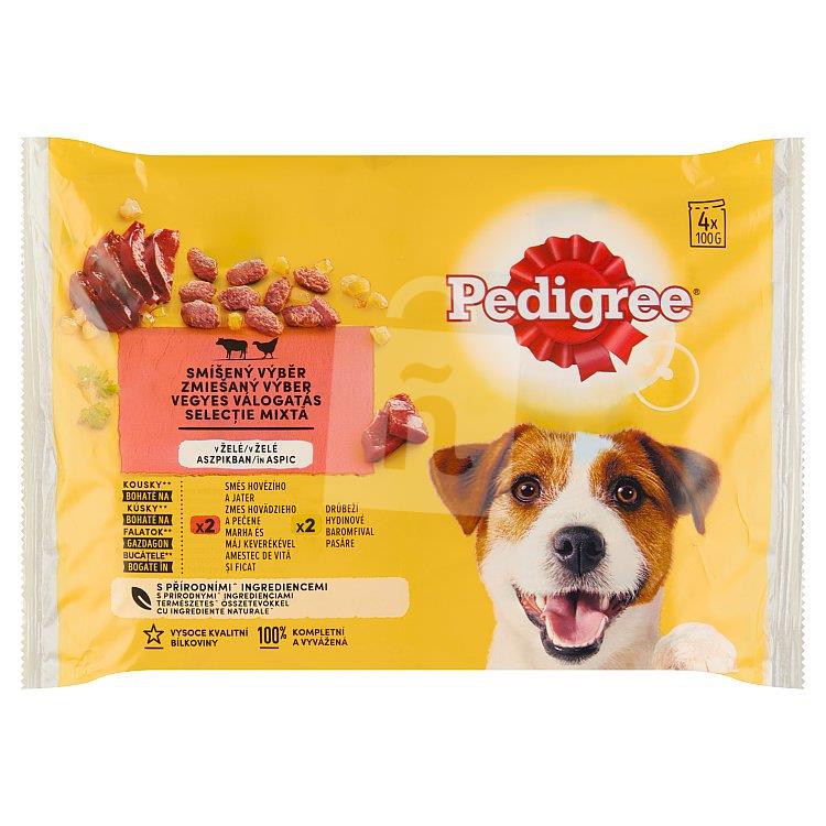 Kapsičky kompletné krmivo pre psov Zmiešaný výber v želé 4x100g/400g Pedigree