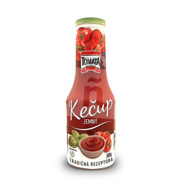 Kečup jemný tradičná receptúra bez gluténu 500g sklo Tomata